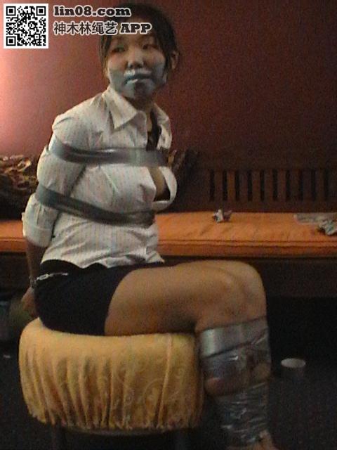  [OL/secretary,Gag,Elbows tied,tape bondage]