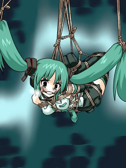 黑部屋杂图 [Boxtie,Tortoise shell tie,Hogtie (Lying on stomach),Suspension ,Gag,Breast bondage,Japanese Anime,lilis,Hatsune Miku,Crotch rope tie]