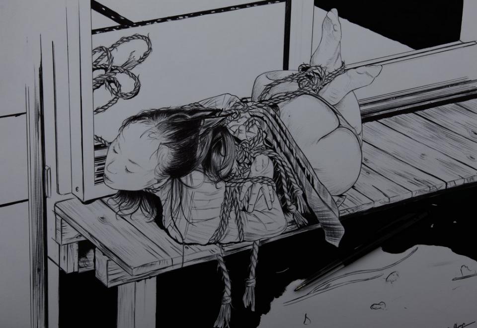 绳艺 [Boxtie,Hogtie (Lying on stomach),Breast bondage,Japanese Anime]