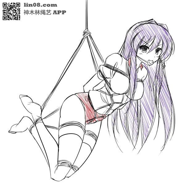 动漫绳艺1 - 动漫绳艺 [驷马（俯卧）,吊缚,堵嘴]