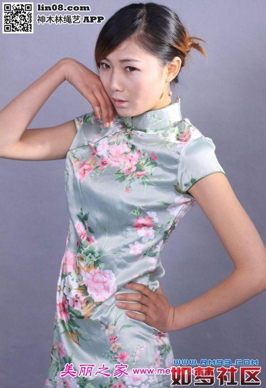 清纯旗袍妹后手观音 [民族（旗袍）,后手观音,高跟鞋,日本美女]