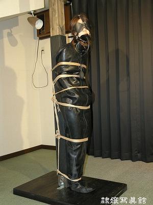  [Gag,Leather,wood pole bondage,Blindfolded,Strait jacket]