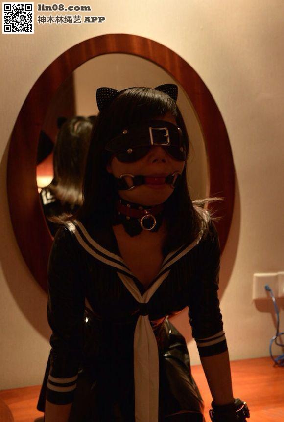  [Sailor suit,Necomimi,Gag,Handcuff,naval uniform,Blindfolded,Chinese Female,Ball gagged]