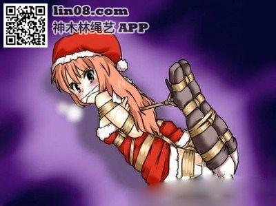 少女 - 动漫捆绑 [节日（圣诞）,驷马（俯卧）,日本美女,胸缚,日本动漫,黑lili部屋]