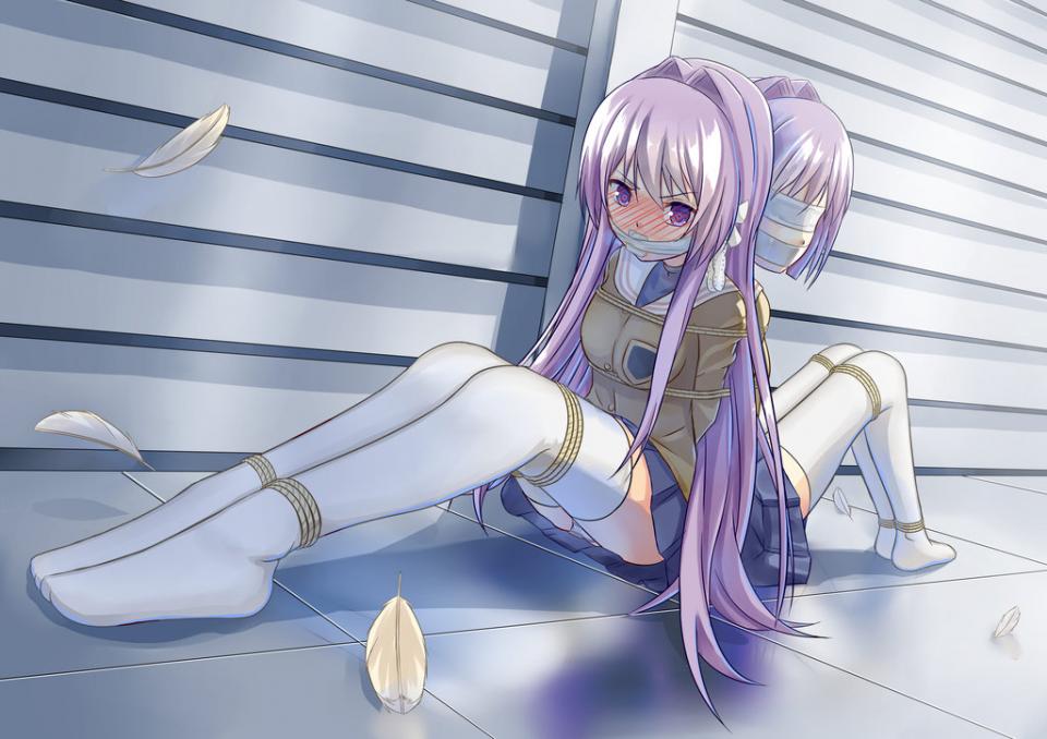  [Gag,England student uniform,White Pantyhose,Blindfolded,Lesbian,Feet fetish]