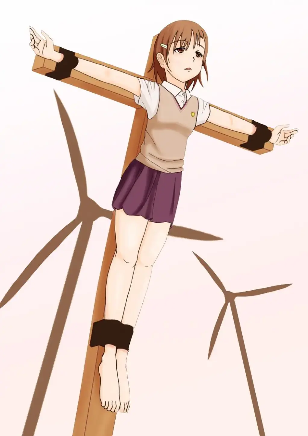  [Japanese Anime,Crucifix,Bare Foot]
