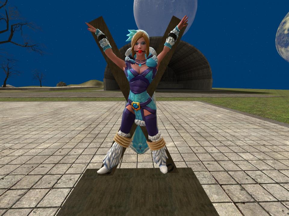 dota2捆绑 - 自己制作的dota2火女冰女捆绑口球拘束 [堵嘴,3D画,游戏]