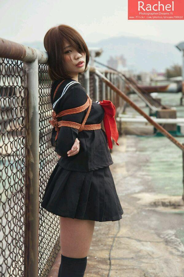 紧缚写真摄影会(4) [日式反绑,丝袜,学生（水手服）]