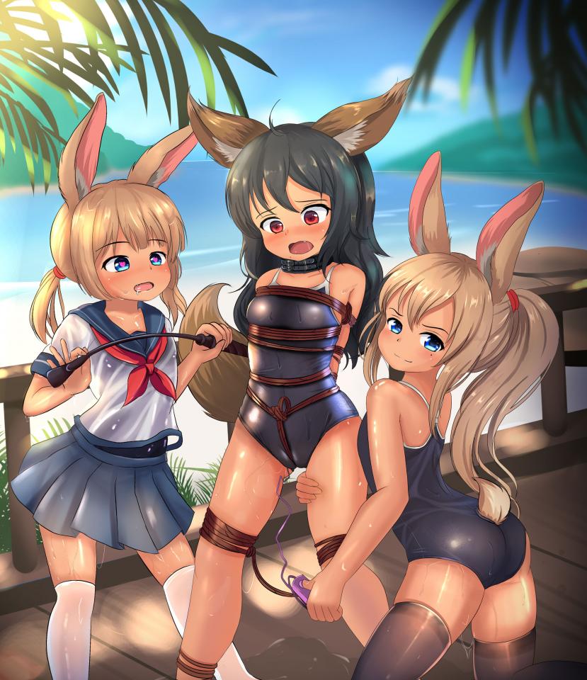  [Boxtie,Sailor suit,swimsuit,Necomimi,Rabbit ears,Japanese Anime,White Pantyhose,Stockings,Crotch rope tie,Pocket Vibrator]