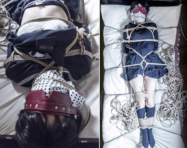 伊藤达哉 [日式反绑,学生（水手服）,堵嘴,日本美女,胸缚,眼罩/蒙眼,股绳,后手缚（低混乱值）]
