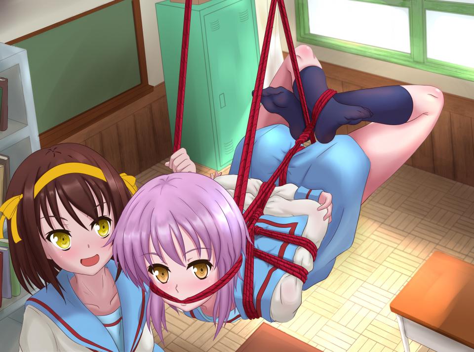 大萌神捆绑 - pixiv  id=69526224   其他角色无关 [丝袜,吊缚,堵嘴,日本动漫,后手吊缚,长门有希,凉宫春日]