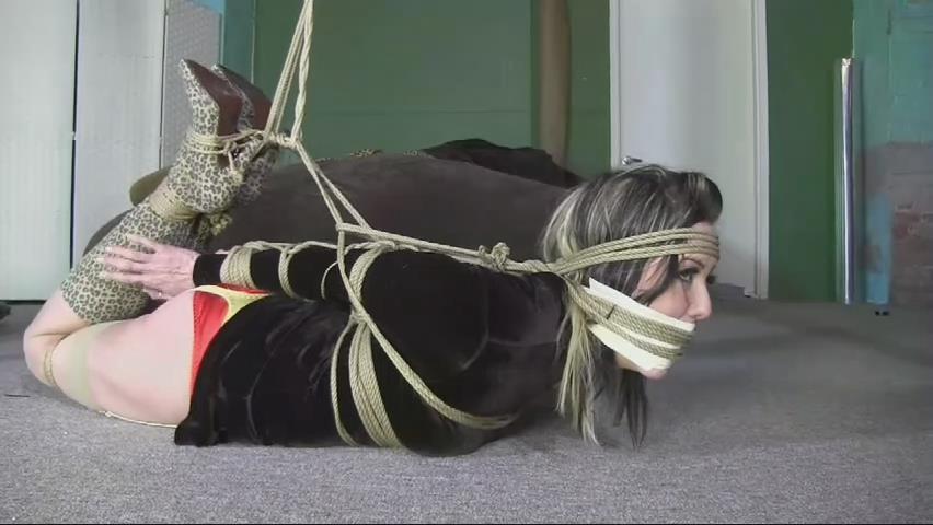 Long leggy Jane all tied up Long leggy Jane all tied up<br><br>地址：<span style='color:#b0b0b0;'>[隐藏文字，购买后可见]</span><br><br>Description:<br>Jane has been tied up with Riley Rose and Amanda Marie on this site, but this is my first solo clip with her. Jane Lyn stands before me and I tie her up and chat with her. She gets an elbow tie and big ring gag. I tip her over and tie her off the post. He drool streams into her nose. Her long legs looking amazing and her satin red panties and yellow garter belt are exposed. After that she gets to her knees. Her mouth is stuffed with a big pair of panties and her mouth is wrapped with microfoam tape. She gets a tight hogtie and and it is tied off to the ceiling. A rope is wrapped around her mouth and forehead.	