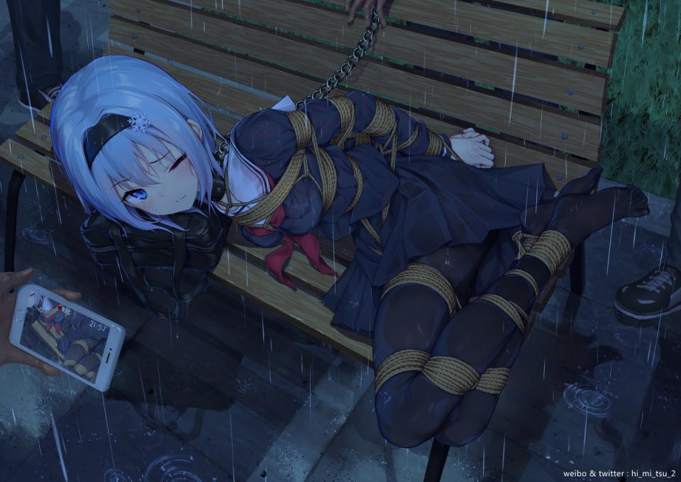  [Boxtie,Pantyhose,Sailor suit,Tortoise shell tie,Hogtie (Lying on stomach),Japanese Anime,Elbows tied]