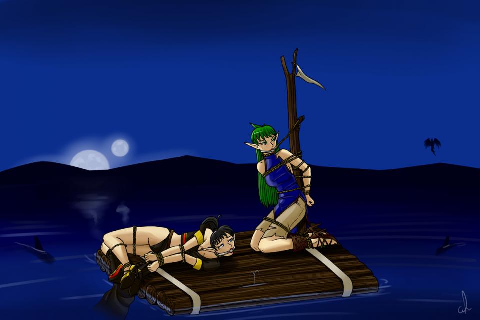  [Hogtie (Lying on stomach),Gag,Elbows tied]