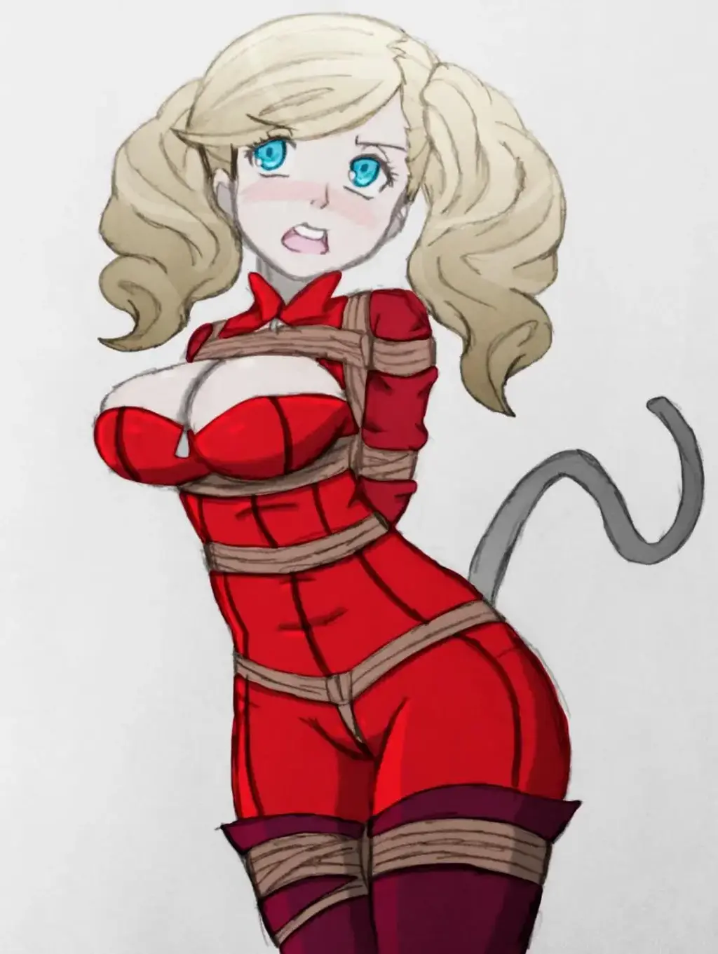  [Breast bondage,Elbows tied,Crotch rope tie,Western Anime]
