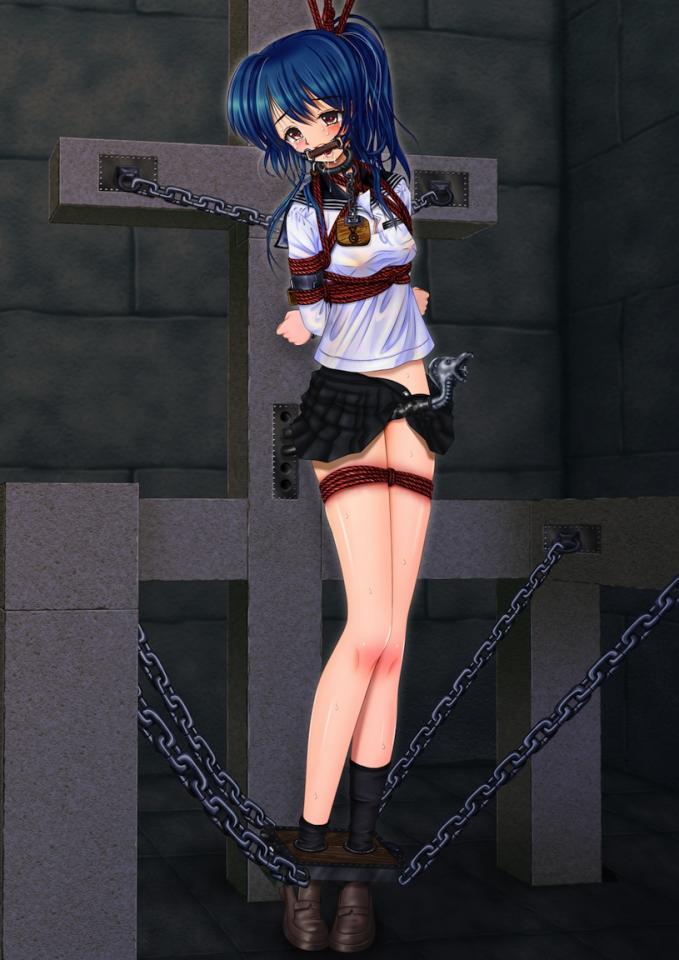  [Pantyhose,Sailor suit,Breast bondage,Japanese Anime,Crucifix,Chained up,Bound arms behind,Opener]