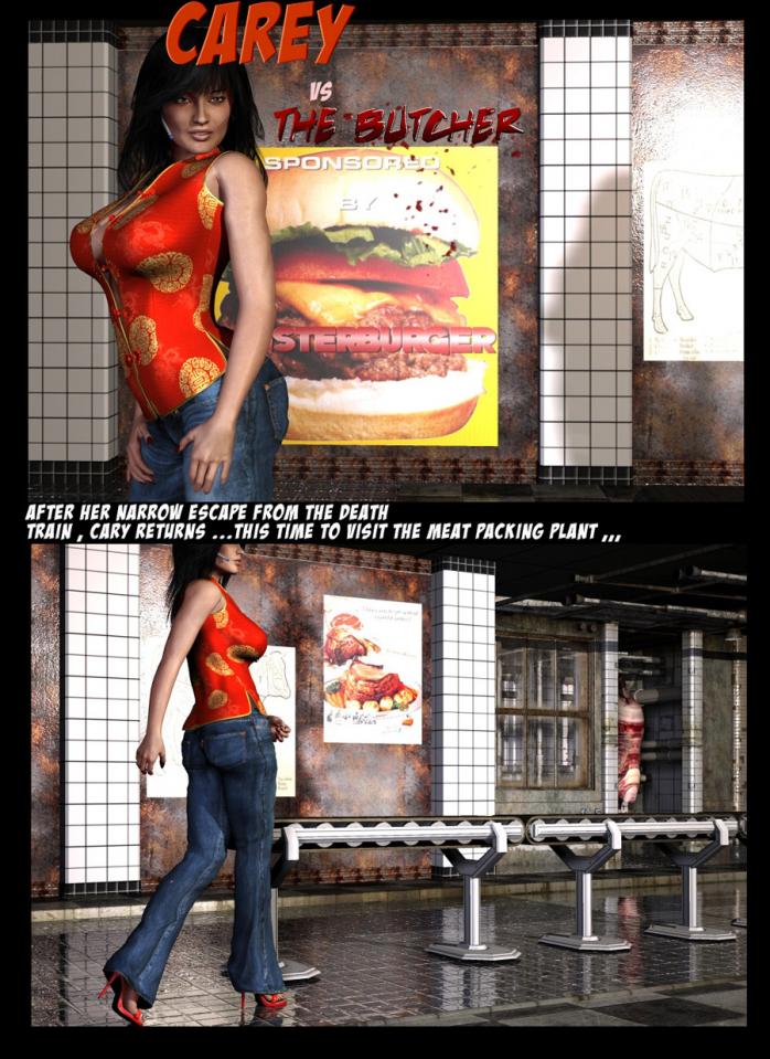 Carey vs the butcher - Queen of Escapology 15 [脚铐/脚镣,欧美动漫]