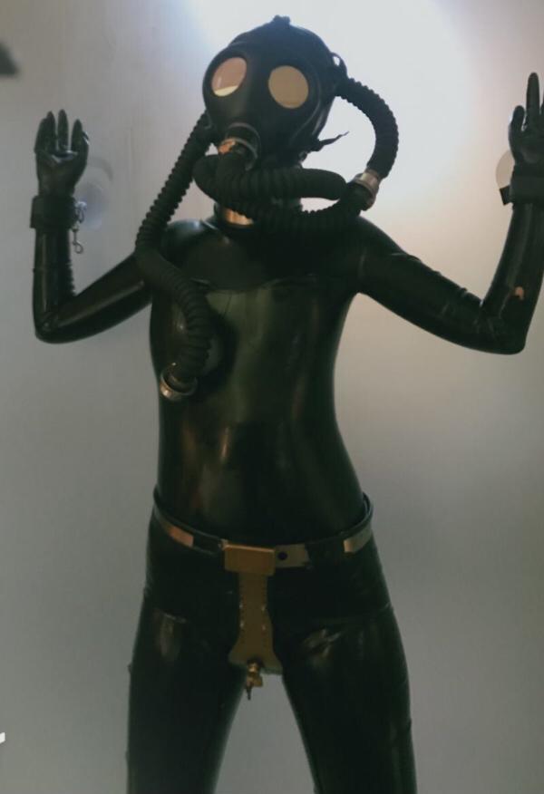 Latex Fetish, breath control and vibrator, forced orgasm featuring: Latex Fetish, breath control and vibrator, forced orgasm