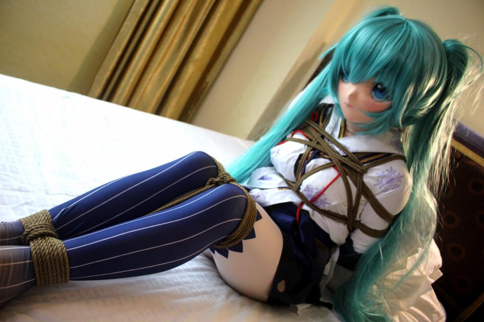 [film_lor] Bound In Miku&#039;s Kigurumi ©Film_lor<br><br>Summary:<br><br>This time our guest is Ms. Gua, and she will be tied up in the kigurumi mask with Miku's outfit. She is still a little bit confused about how she got here, but don't worry, a great show upon is waiting for her. She found that the restraint is hard to struggle out, so she panicked a little bit, but soon realized that what is waiting for her, but she does not hate the feeling of it, and even enjoying it a little bit.