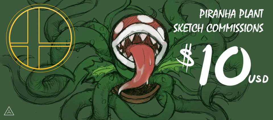 Piranha Plant Sketch[10$] - By： Triangle