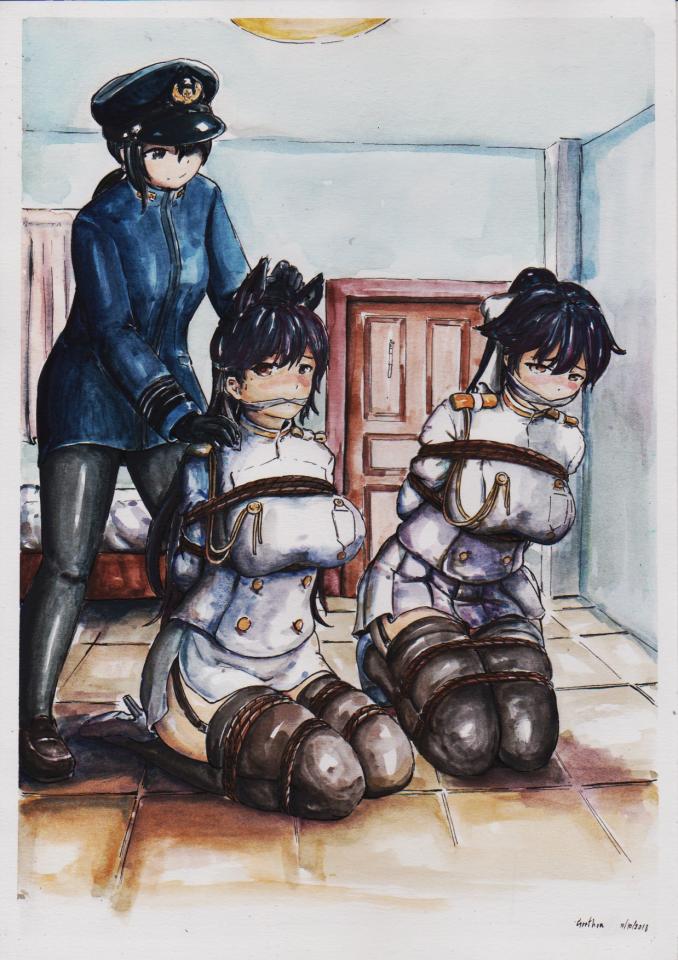 P站画师： Grafhou（7） [丝袜,堵嘴,职业（军装）,胸缚]
