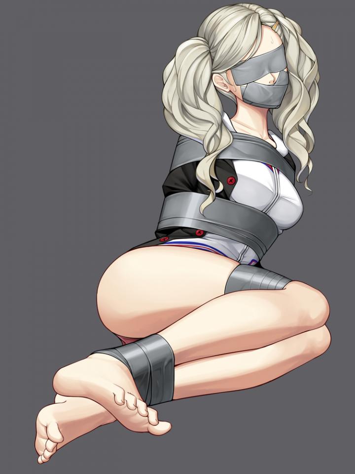  [Gag,Breast bondage,Japanese Anime,Blindfolded,tape bondage,Bare Foot]