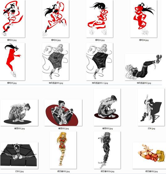 【leopard600】春丽，神风怪盗，哪吒，明日香同人16P - 重新发布，已经购买过的就不要再买了。 [日式反绑,驷马（俯卧）,堵嘴,胸缚,肚兜,木乃伊/全包]