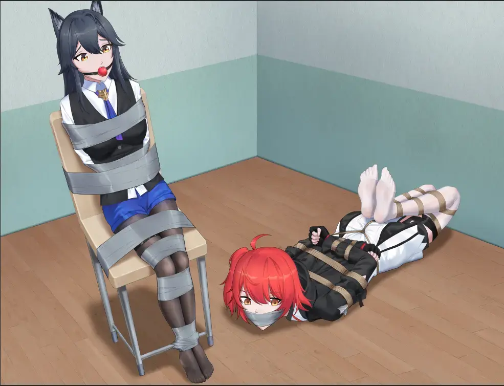 ハイジャック/劫难（含zx） - 新人第一次发图，首先先对不起角色，ooc致歉，在此申明没有角色死亡，我很爱她们，最后快昏迷的时候就会解救她们，这是一场演出，作品含有[X_X]成分，不喜欢的可以离开，对不起，大致的故事就是能天使来德克萨斯家做客，发现德克萨斯被绑架，正准备去营救，被躲在暗处的坏人暗算（过程省略很多），本人比较喜欢zx，但是画中角色最后我都会好好爱护的 [高手缚（中式五花）,呼吸抑制,堵嘴（胶带）]