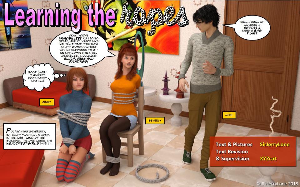 Learning The Ropes(作者：SirJerryLone 搬自：deviantart） - 学校里发生的一些故事,男主先调一个黑妹，后又与两个美女play [驷马（俯卧）,内衣秀,3D画,西式（直臂并肘）,股绳,欧美动漫, 剧情向,赤脚裸足]