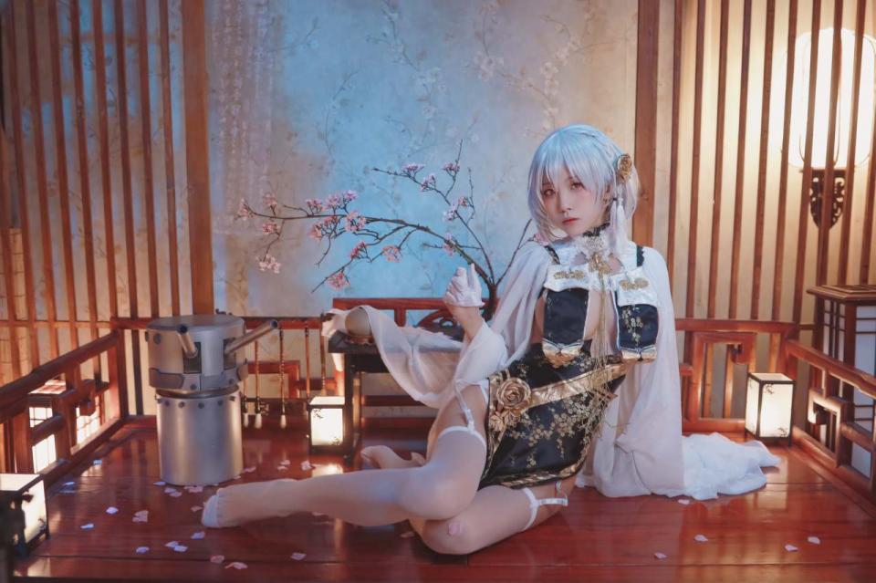 [水淼aqua] 天狼星旗袍 - 碧蓝航线天狼星旗袍Cos [COSPLAY,日本美女,白丝,长筒袜,兽装]