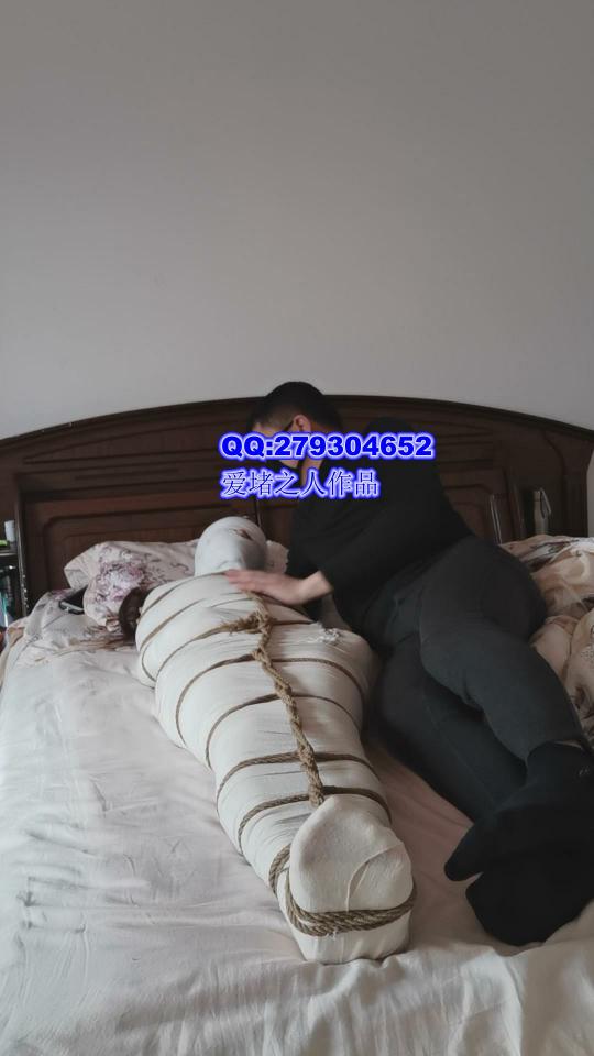 美女做成木乃伊 - 把美女 用绷带捆绑包裹 纱布堵嘴口罩严密过程~