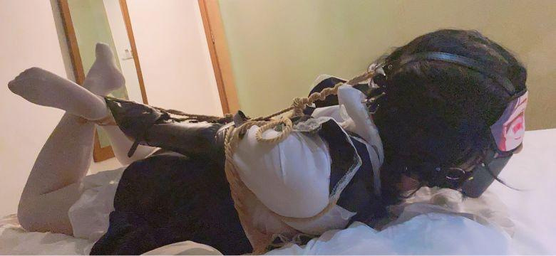 端午约玩返图 - 女仆装伪娘，端午节出去被玩了，玩了各种姿势，电击片单手套还有棒棒，这里是一部分的图放上来，还有些不可描述的就不放了。可S可M双属性，欢迎小伙伴一起聊天或者约玩。 [职业（女仆）,驷马（俯卧）,堵嘴,单手套,跳蛋,电击,伪娘,震动棒]