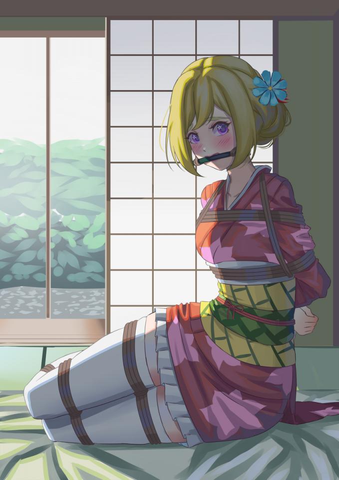 动漫捆绑 [Boxtie,Kimono,Gag,Breast bondage,Japanese Anime,White Pantyhose,Opener]
