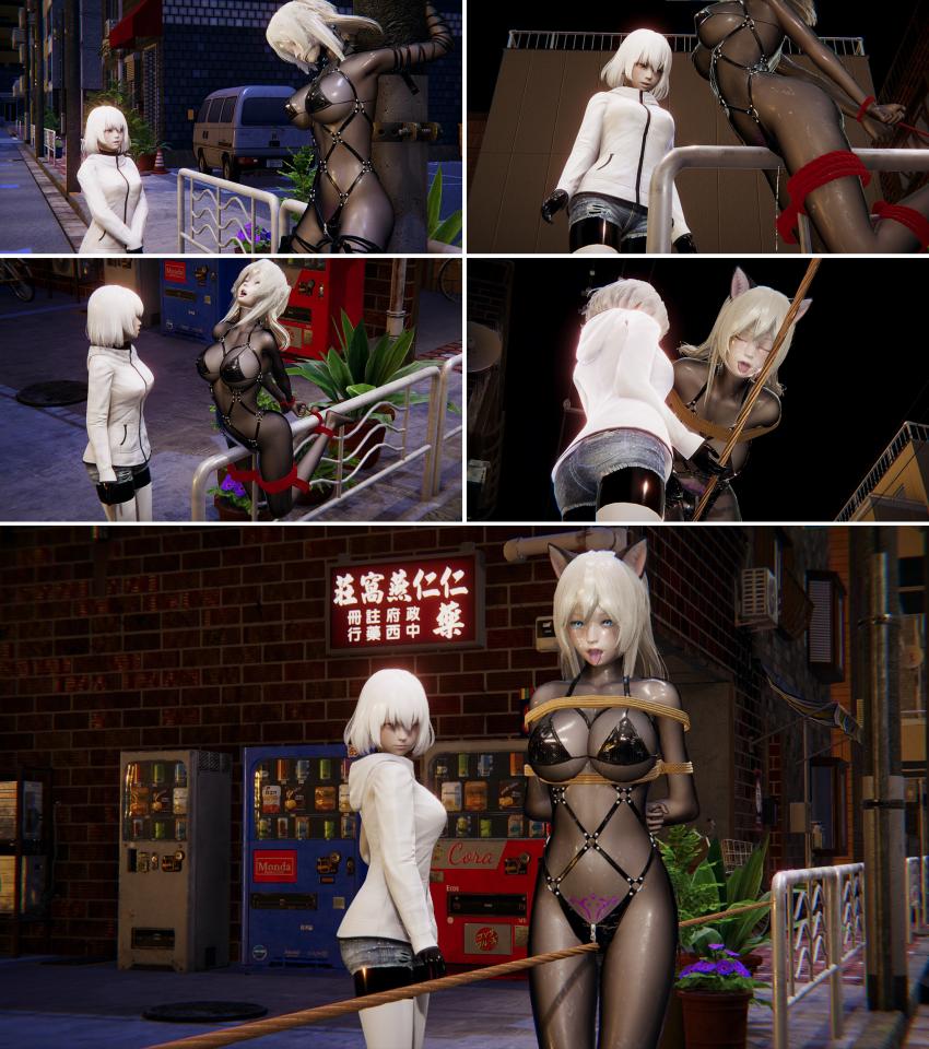 【胧月工坊】夜行性拘束3 乳胶 绳艺 拘束 调教 全身丝袜 皮革 逃脱 户外 中文剧情向 - 第二个收到信息调教少女的人来了,看上去好像是个比较腼腆的小妹妹，手法应该不会太刺激吧？ [丝袜,猫耳,龟甲缚,堵嘴,胸缚,情趣（乳胶衣）,3D画,中国女孩,情趣（拘束衣）,股绳,国产动漫,后手缚（低混乱值）,昏迷,百合女同, 剧情向,走绳]