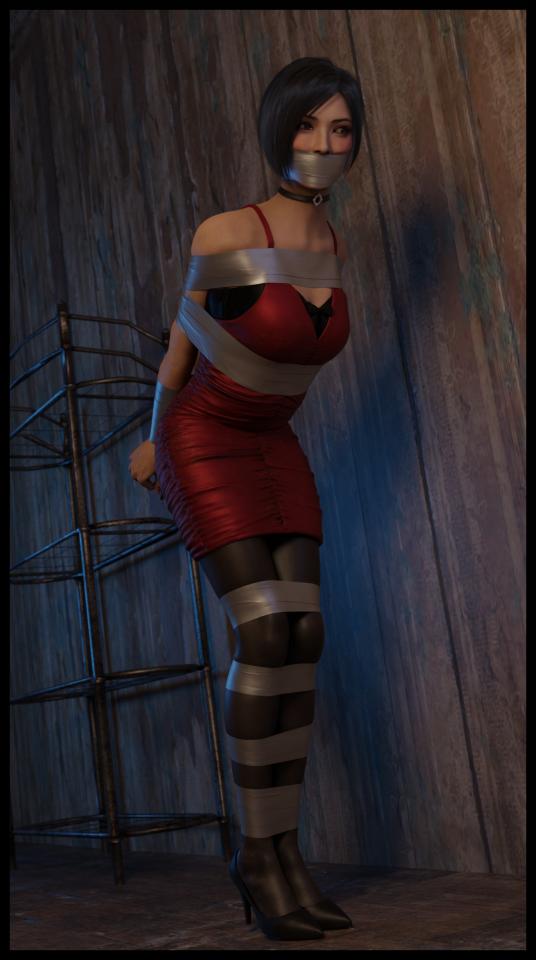 生化危机和最终幻想女主们被胶带捆绑 [3D画,胶带]