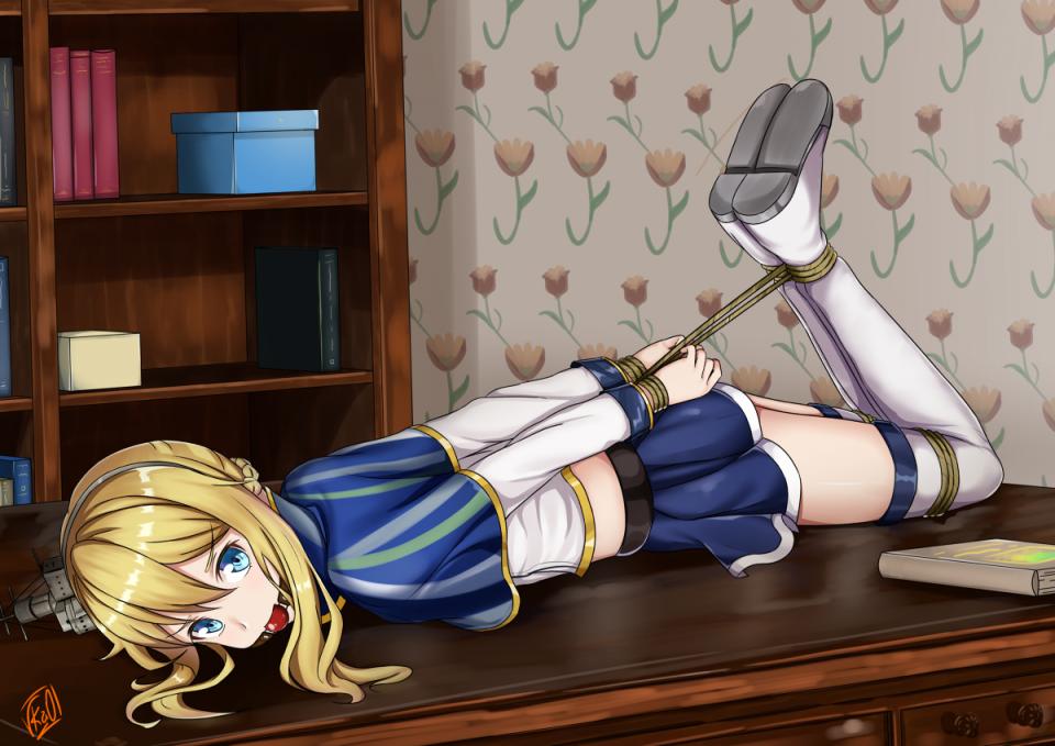 动漫捆绑杂图分享 [Hogtie (Lying on stomach),Gag,Bound arms behind,Over the knee boots,声望]