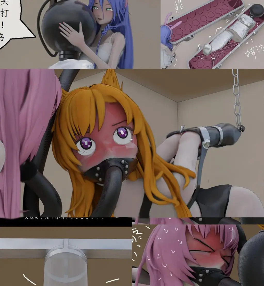 百合互虐：小莉与小默之被做成人肉沙包下 - 剧情向：这是一部百合互虐番，主要讲诉两个美女sm爱好者，因意外被粉丝绑架，一步一步落入陷阱，最终被贩卖到一座性奴监狱进行改造，成了永久的性奴隶。