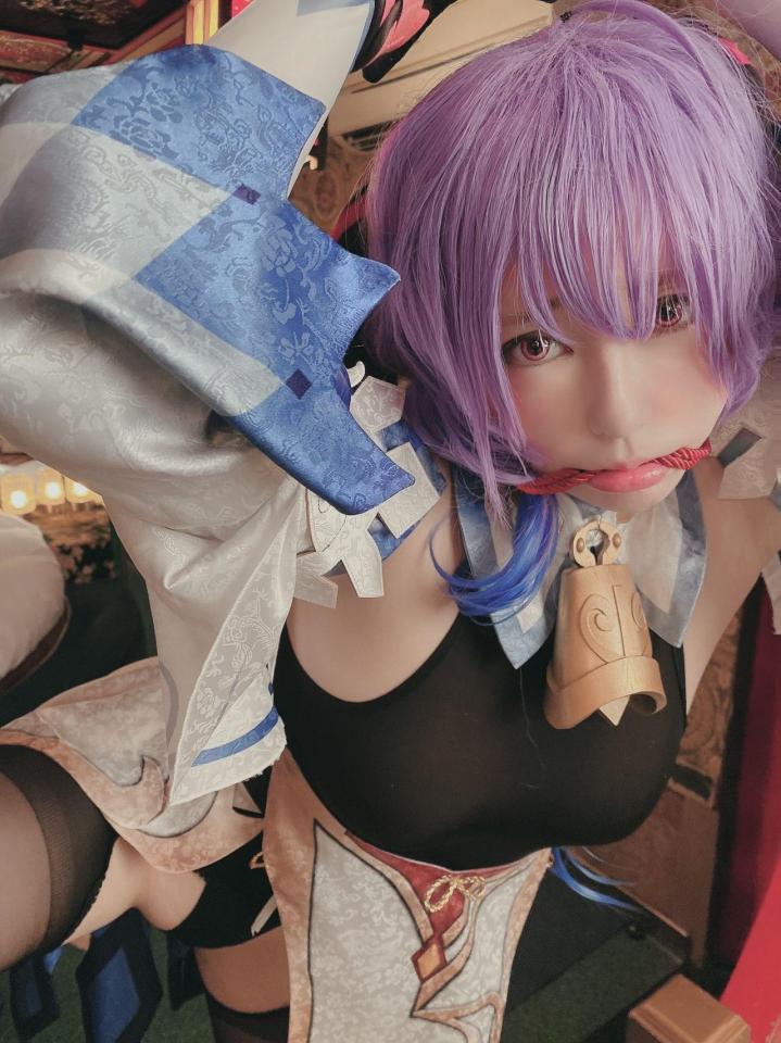 [Ringo Mitsuki] 夏の新作♡原神・甘雨ちゃん♡ [丝袜,堵嘴,COSPLAY,高跟鞋,日本美女,前手吊缚,长手套,震动棒,连裤袜]