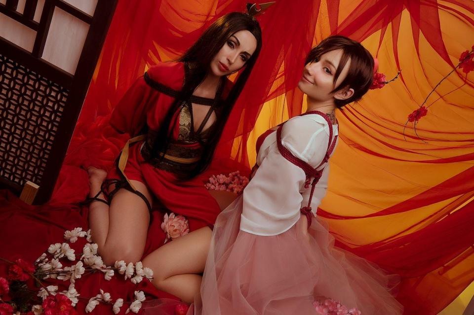 Lera Himera - Azula [Boxtie,Cosplay,Japanese Female,Grey pantyhose,Underwear,Bound arms behind,Lesbian,Knees]