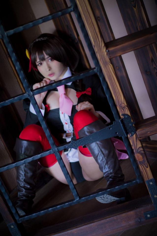 Yoshinobi - Yunyun [COSPLAY,日本美女,内衣秀,长筒袜,前手吊缚,铁笼,长筒靴]