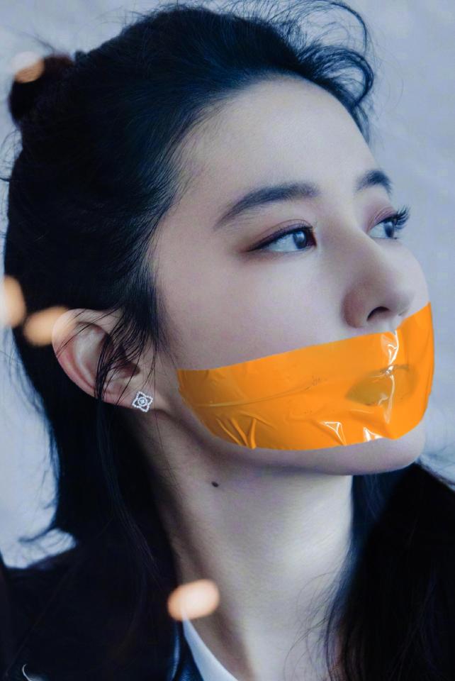 原创套图！自己PS的刘亦菲胶带封嘴套图 - 明星胶带封嘴系列第22期，刘亦菲封嘴套图，一瓶可乐的钱希望大家多多支持！