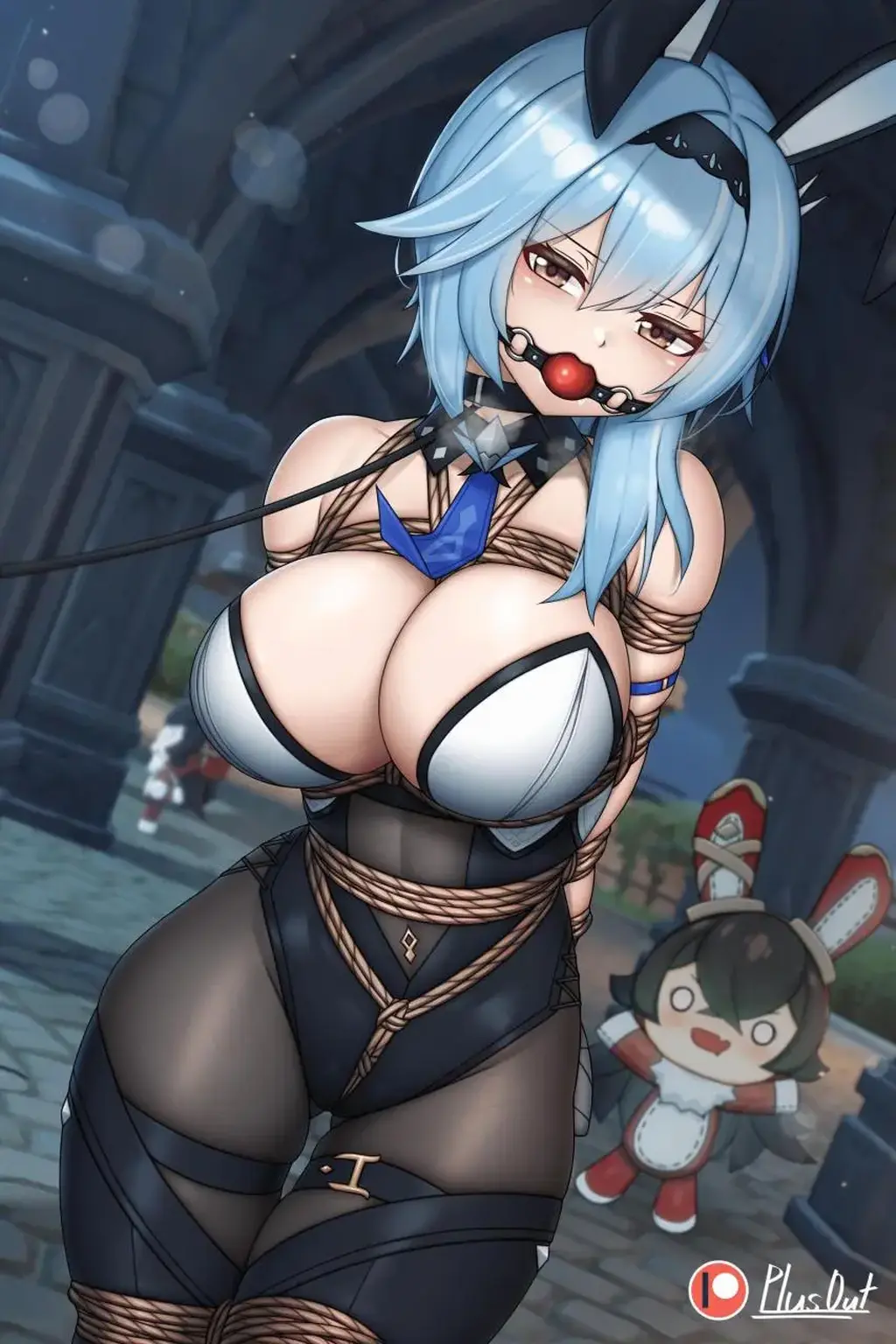 Genshin Impact,Bunny girl Eula [丝袜,动物（兔耳）,堵嘴,后手缚（低混乱值）,情趣（兔女郎）,口球]
