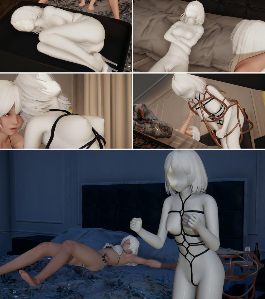 【胧月工坊】礼物   乳胶 人形 人体家具 紧身衣 拘束服 堵嘴 高跟鞋 龟甲缚 中文剧情 - 少女收到了来自朋友的快递，当她打开这份快递的时候却发现里面的真是自己的“朋友” [Latex,3D CG,Strait jacket,Lesbian,story rich]