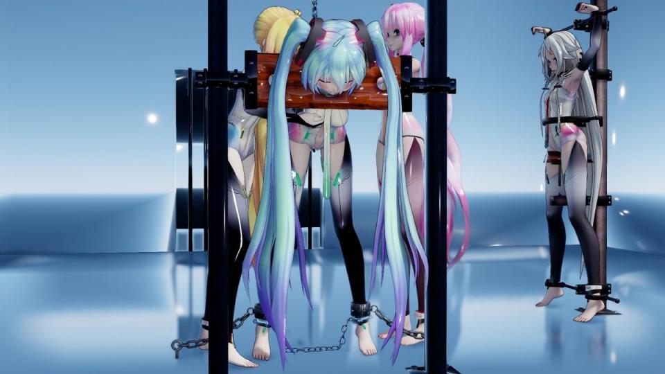 套图 - 初音系列 [日本动漫,3D画,百合女同,口球,全身,马尾（双）]