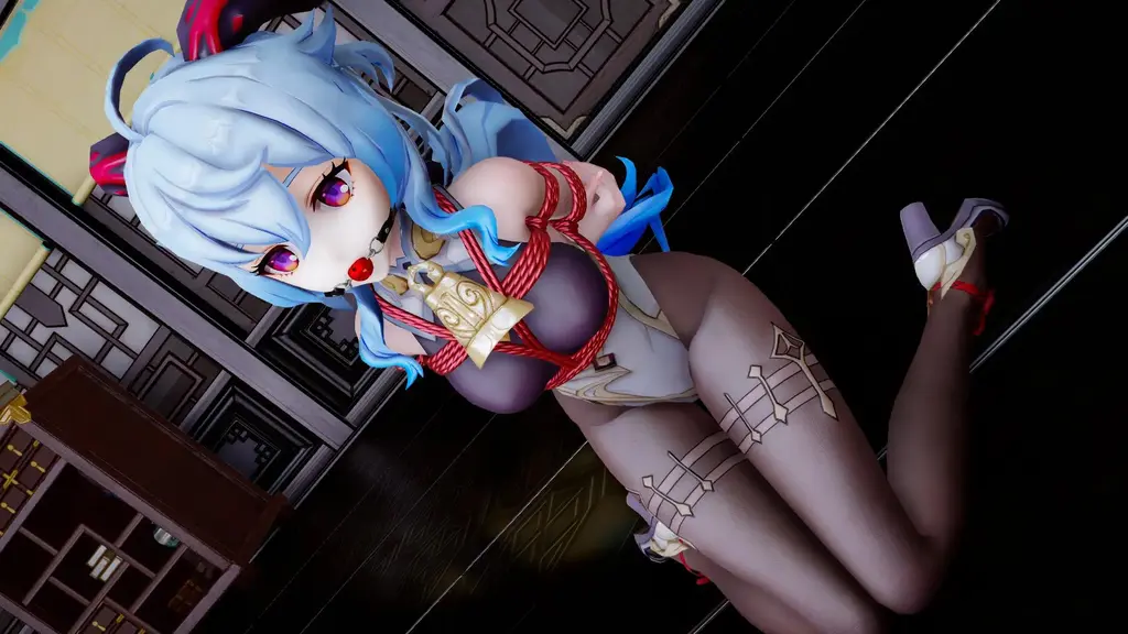 原创3D图 - 原神甘雨捆绑拘束 [日式反绑,泳衣,龟甲缚,3D画,股绳,后手缚（低混乱值）,甘雨,口球]