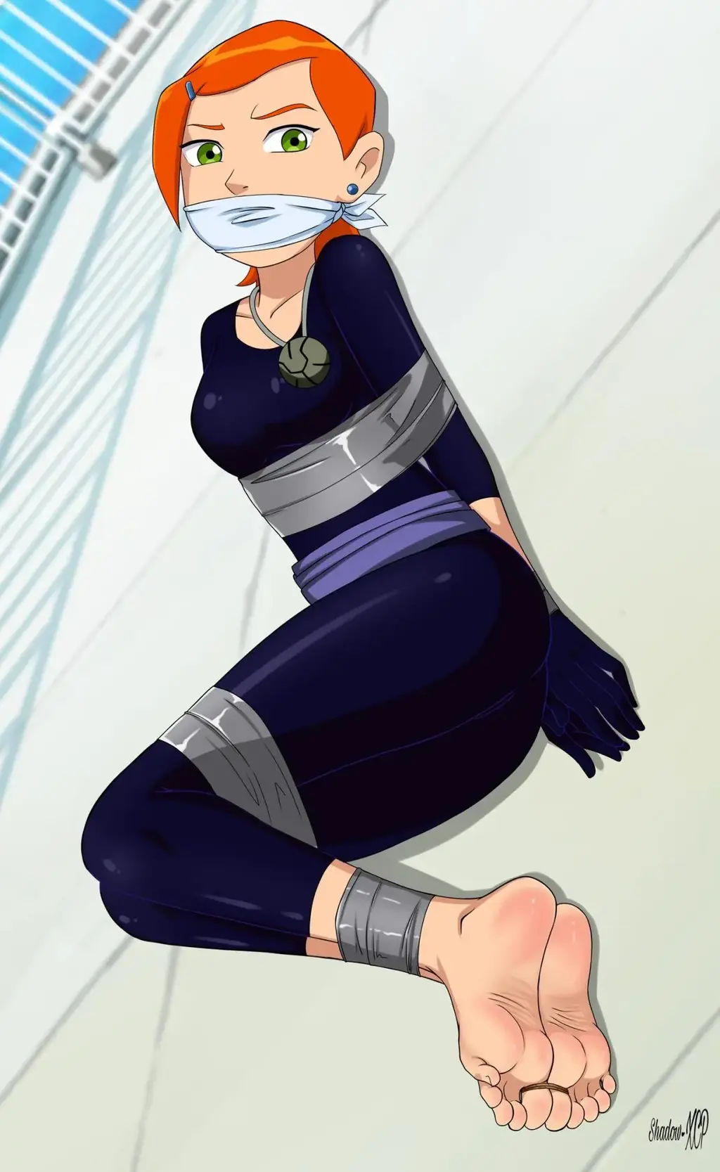 Gwen Tennyson Lucky Girl Suit - 作者：shadow-xcp   Ben10田小玟部分捆绑图 [胶带,欧美动漫,赤脚裸足,ACG风格]