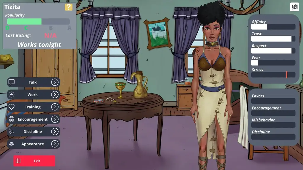 Uncle Vulvius' House of Pleasure Main features (of a finished product):<br><br>7 girls completely in your power;<br>Animated and interactive sex training sessions;<br>Animated and interactive discipline sessions;<br>3 chapters of the main story;<br>Different costumes for your slaves;