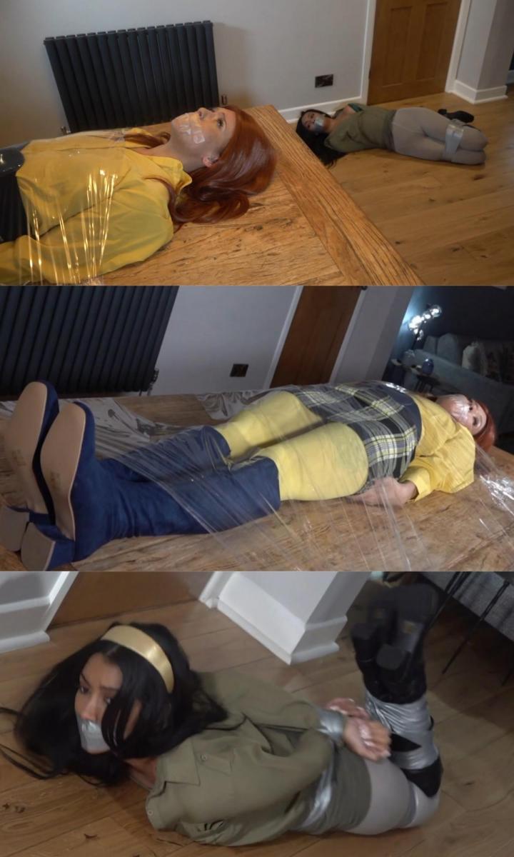 Courtney &amp; Renee in: The Shuttle Saboteur Makes a Deal to Turn Them Over to the Giants - Deftly  Courtney & Renee in: The Shuttle Saboteur Makes a Deal to Turn Them Over to the Giants - Deftly Duping Our Too Trusting Heroines!! (HD)我们以迷人的蕾妮和考特尼穿上华丽的复古服装开始这个火爆的小场景。 他们正在扮演需要一点帮助才能重新启动的穿梭搁浅女主角（奇怪，今天早上他们准备与盟友进行无线电联系时没有任何问题......）并从这块岩石上爬下来。<br><br>突然，一个男人进来了。 假装是好撒玛利亚人，一直在远处看着他们的蒙面小人，对他们俩都有恶意设计。 他自己的船在几周前在这里坠毁，他的生存取决于他为非常坏的人采购某些物品的能力……<br><br>在这里发现了漂亮的女孩后，他制定了一个计划……作为表面上的恩人打招呼，一心只想让女孩们安全上路，他成功地把她们分开了——太懦弱了，不能同时接受她们。 美丽的考特尼穿着复古灰色紧身裤、皮靴和性感卡其色衬衫，被带到这个家伙说他自己的班车所在的地方。 在这里，他们可以为双方加油并一起离开！ 蕾妮留下来守卫营地，以防任何赏金猎人进入他们的位置！<br><br>与此同时，考特尼在需要收集一些物资的人的帮助下被引诱到另一栋废弃的建筑。 她很怀疑，但为时已晚。 他冲她来了！！ 与此同时，蕾妮想知道他们发生了什么事——时间飞逝了。 很快，他们的神秘助手出现了，并解释说考特尼现在正在他的穿梭机旁，正在帮它加油。 她应该和他一起去，他们可以一起离开这里。 蕾妮上钩了，她自己也被引走了……<br><br>现在，我们揭示了这两个女人分别被撕破的床单绑着，并用同样的床单塞住了嘴巴——太紧了！ 当这个怪物向巨人队发出召唤时，他们挣扎着呻吟着躲在废弃的建筑物里。 他们很感兴趣！ 他们甚至可能会给他报酬，让这对勇敢的人在……上做实验。<br><br>他的计划如火如荼，他们的俘虏聚集了抗议的被束缚和堵住嘴巴的女士们，并把她们带回了他们的营地，在那里蕾妮被包裹在一张大橡木桌上（对他们来说，嗯哼），当她太活泼时被堵住嘴巴！ 后来，考特尼被捆绑进房间，用胶带封住并塞住嘴巴。 在这里，暴徒毫不留情地将她绑在一个真正的铁杆胶带上，让女人在巨人手中思考自己的命运！<br><br>“MMMMRRMMMPPPHHH！！！”<br><br>“MMMMMM ---- GGGMMPPPHHH！！！”<br><br>他们很快就感觉到了压力，躲在后面，这两个炙手可热的小东西正在大打出手呢！ 他们扭动着，扭动着，绝望地用胶带粘住，他们拼命地试图传达某种计划。 赤脚而且非常不适，他们只能嗯哼，因为他们完全无法逃脱而变得越来越愤怒！ 他们在他们的束缚中扭动和扭曲，在等待巨人不可避免的造访时用美妙的堵嘴说话。<br><br>后来我们受限制的美眉们经历了很多挣扎和紧张，现在是两只活泼的小雌马准备的时候了。 等等……我们听到的是那些沉重的脚步声吗？ 一个美妙的复古扭结故事的美妙结局！We begin this hot little scene with the ravishing Renee and Courtney poured into gorgeous retro outfits. They are playing shuttle-stranded heroines in need of a little assistance to get it started up again (strange, there were no problems with it this morning as they prepared to make radio contact with allies…) and make it off of this rock.<br><br>All of a sudden, a man enters. Pretending to be a Good Samaritan, the masked creep who has been watching them from afar, has malign designs for them both. His own ship crash landed here weeks before and his survival has depended on his ability to procure certain items for very bad people…<br><br>Having spied the pretty girls here, he has hatched a plan… Greeting both as an ostensible benefactor bent only on getting the girls safely on their way, he succeeds in splitting them up – too cowardly to take them both on at once. Beautiful Courtney, in vintage grey tights, leather boots and sexy khaki shirt is led away to where this guy says his own shuttle is. Here they can refuel both and leave together! Renee stays to guard the camp, should any bounty hunters be zoning in on their location!<br><br>Meanwhile, Courtney is lured into another abandoned building under the auspices of the guy needing to collect some supplies. She is suspicious but it’s too late. He comes at her!! Meanwhile, Renee is wondering what has happened to them, - time having flown. Soon enough, their mysterious helper shows up, explaining that Courtney is at his shuttle now, helping refuel it. She should come with him and they can all convene to get out of here. Renee takes the bait as is herself lured away…<br><br>Now we reveal both women variously bound with torn sheeting and gagged with the same – TIGHT! They struggle and moan, stashed in abandoned buildings when this creep makes a call to the Giants. They are interested! They may even give him recompense too for this plucky pair to experiment on…<br><br>His plan in full bloom, their captor gathers the protesting bound and gagged ladies and spirits them back to their camp where Renee is wrapped up to a big (to ahem, them) oaken table and gagged when she gets too frisky! Later, Courtney is bundled into the room, taped and gagged. Here the goon trusses her without mercy into a truly hardcore tape-hogtie and allows the women to contemplate their fates at the hands of the giants!<br><br>“MMMMRRMMMPPPHHH!!!”<br><br>“MMMMM ---- GGGMMMPPPHHH!!!”<br><br>They soon feel the strain and, concealed back here, these two hot little things are very much into fighting it! They twist and squirm, hopelessly taped up, they try desperately to communicate some kind of a plan. Barefoot and very indisposed, they can but mmmpphhh, growing evermore incensed by their complete inability to escape! They writhe and twist in their bonds, gag talking wonderfully as they await the inevitable visit from the Giants.<br><br>Much struggling and straining later from our restricted cuties and it’s time for both feisty fillies to prepare. Wait… are those heavy footsteps approaching that we hear?? A fabulous end to a fabulous retro-kink tale!
