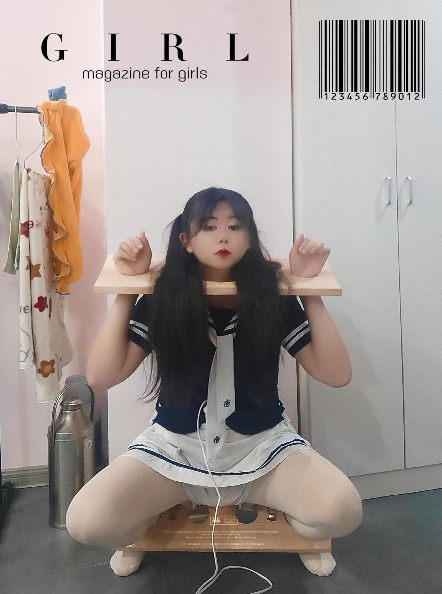 【南城旧梦】被木枷束缚的JK少女，强制[X_X]苦不言堪 [学生（水手服）,中国女孩,震动棒,强高,表情,水平角度,颈手枷（固定支架）,梦梦]