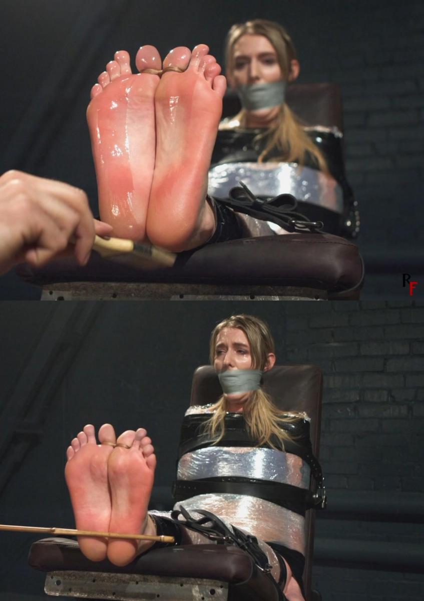 Katrina in mummification with sock stuffed mouth - Bastinado and Tickling for her feet (FULL HD MP4) Katrina in mummification with sock stuffed mouth - Bastinado and Tickling for her feet (FULL HD MP4)作者：约翰 在这段视频中，卡特里娜飓风被裹在保鲜膜中，紧紧地制成木乃伊，坐在长凳上。 保鲜膜外面有皮带将她固定在长凳上。她脚上穿着袜子。 我走近她，脱下袜子，揉成一团，放进她嘴里，用胶带紧紧封住。 口塞准备好后，我将她的大脚趾绑在一起，然后最美味的部分开始了棍棒和挠痒痒！ 我拍了拍卡特里娜裸露的脚底，我们听到她因为堵嘴而发出低沉的呻吟声。 之后，在剪辑大约一半的时间后，我慷慨地给她的脚上油，并开始用手和梳子挠它们，通过堵嘴享受她的呻吟和尖叫。 哦，她喜欢被紧紧地束缚和挠痒痒！ 在这个片段中，棍棒和挠痒痒的比例大致为50-50。 享受By John In this clip, Katrina is tightly mummified in plastic wrap and sitting on a bench. Over the plastic wrap, there are leather straps that secure her to the bench.Shes wearing socks on her feet. I approach her, remove the socks, crumple them up, and put them in her mouth, tightly sealing them with tape. Once the gag is ready, I tie her big toes together, and then the most delicious part begins bastinado and tickling! I slap Katrina on her bare soles and we hear her muffled moans because of the gag. After that, after about half the time of the clip, I generously oil her feet and begin to tickle them with my hands and combs, enjoing her moans and squeals through the gag. Oh, she loves being tightly restrained and tickled! In this clip, bastinado and tickling are roughly proportioned 50-50. Enjoy